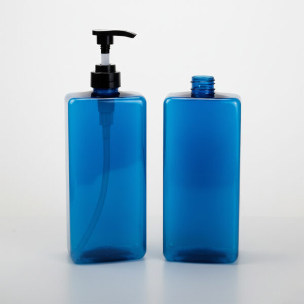 Customized 480ml PETG Flat Square Bottle with Pump