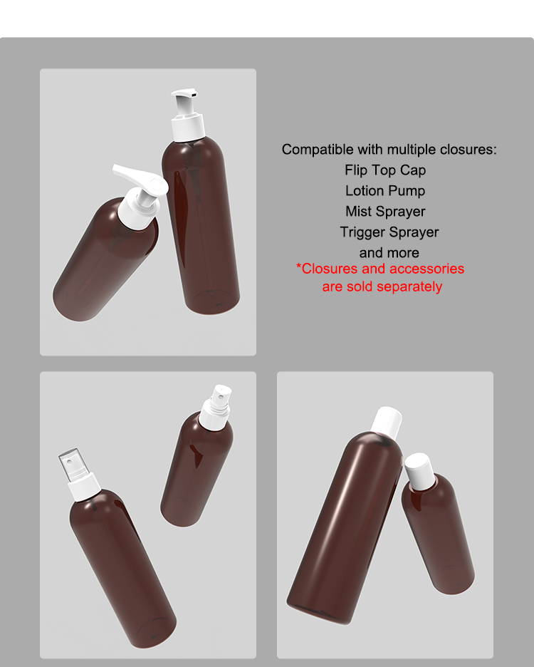 Wholesale stock 360ml PET amber round-shoulder bottle - Image 2