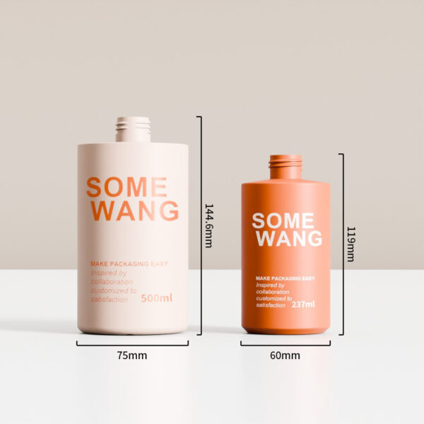 Customized 240ml 500ml HDPE Cylinder Bottle with Lotion Pump